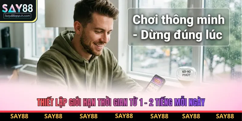 Thiết lập giới hạn thời gian từ 1 - 2 tiếng mỗi ngày