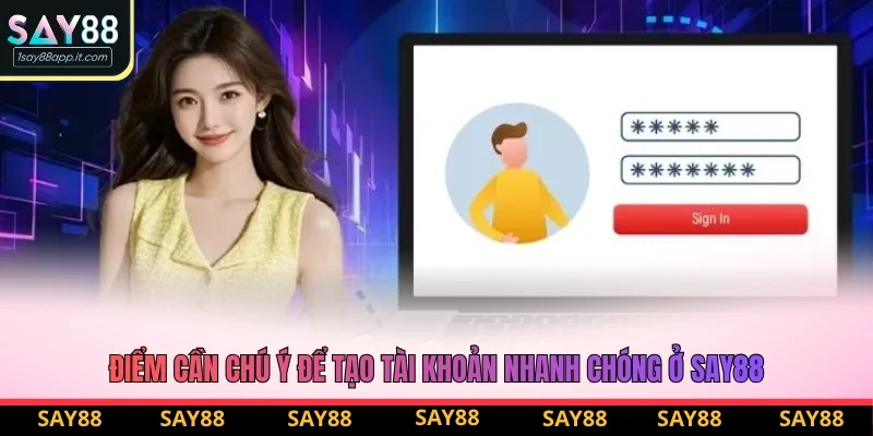 Chia sẻ những điểm cần chú ý để tạo tài khoản nhanh chóng ở Say88