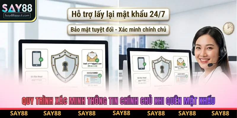 Quy trình xác minh thông tin chính chủ khi quên mật khẩu