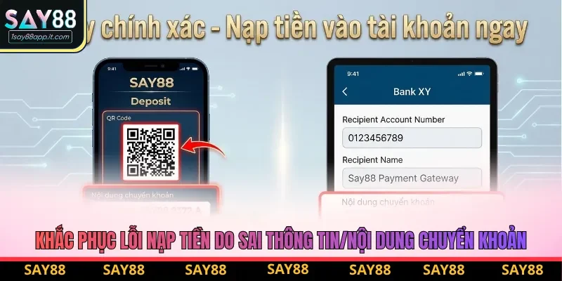 Khắc phục lỗi nạp tiền do sai thông tin/nội dung chuyển khoản