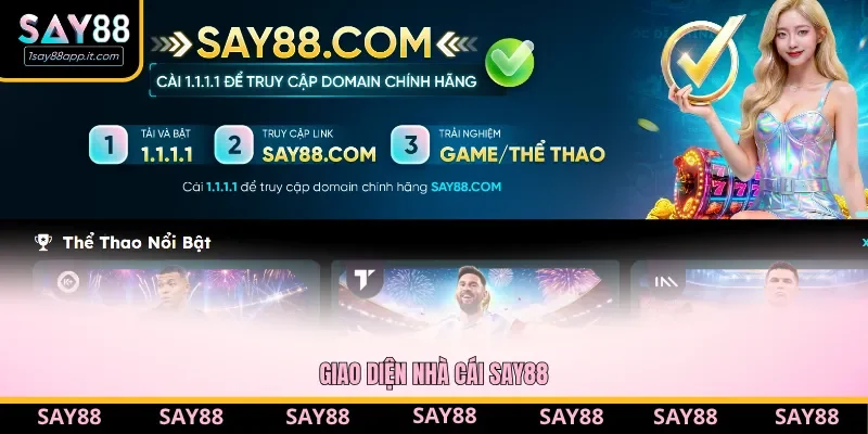 Giao diện trang chủ Say88 hiển thị các sảnh game giải trí đỉnh cao